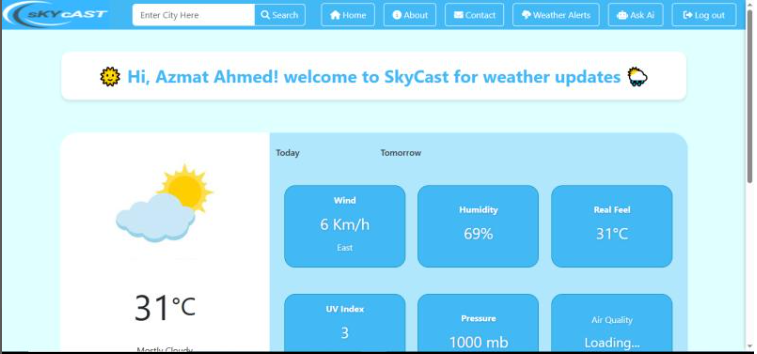 SkyCast Weather App Screenshot